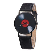 Load image into Gallery viewer, Quartz Watch 30M Dial Glass Round Men Pointer Buckle White Wrist Casual Black Brown Fashion Vinyl Records Pin